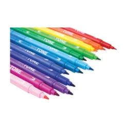 Tombow Extra-Fine/Broad Tips Twin Tone Dual-Tip Markers - Assorted Colors (12/Pack)
