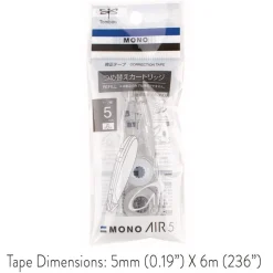 Tombow MONO Air 0.19 in. x 236 in. Refill Pen-Type Correction Tape - Clear Applicator