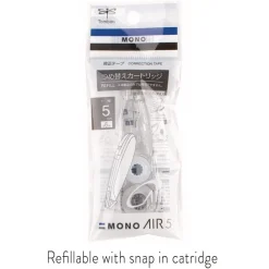 Tombow MONO Air 0.19 in. x 236 in. Refill Pen-Type Correction Tape - Clear Applicator