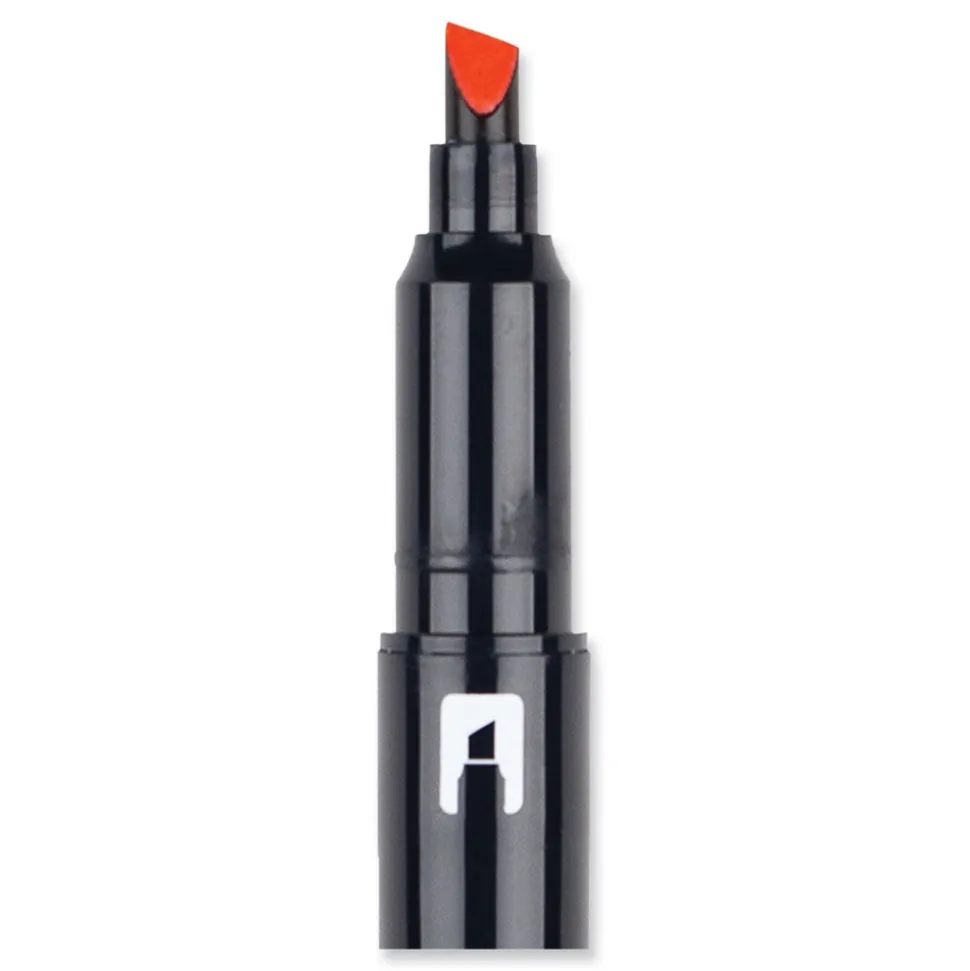 Tombow Mono Chisel/Bullet Tip Edge Highlighters - Red Barrel/Red Ink (10/Box)
