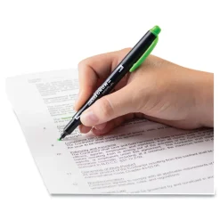 Tombow Mono Chisel/Bullet Tip Edge Highlighters - Yellow Green Barrel/Yellow Green Ink (10/Box)