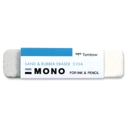 Tombow Mono Rectangular Block Sand and Rubber Eraser for Pencil/Ink Marks - White/Medium