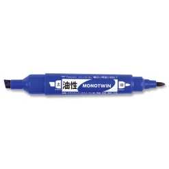 Tombow Mono Twin Fine/Broad Tips Bold Permanent Marker - Blue (10/Box)