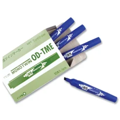 Tombow Mono Twin Fine/Broad Tips Bold Permanent Marker - Blue (10/Box)