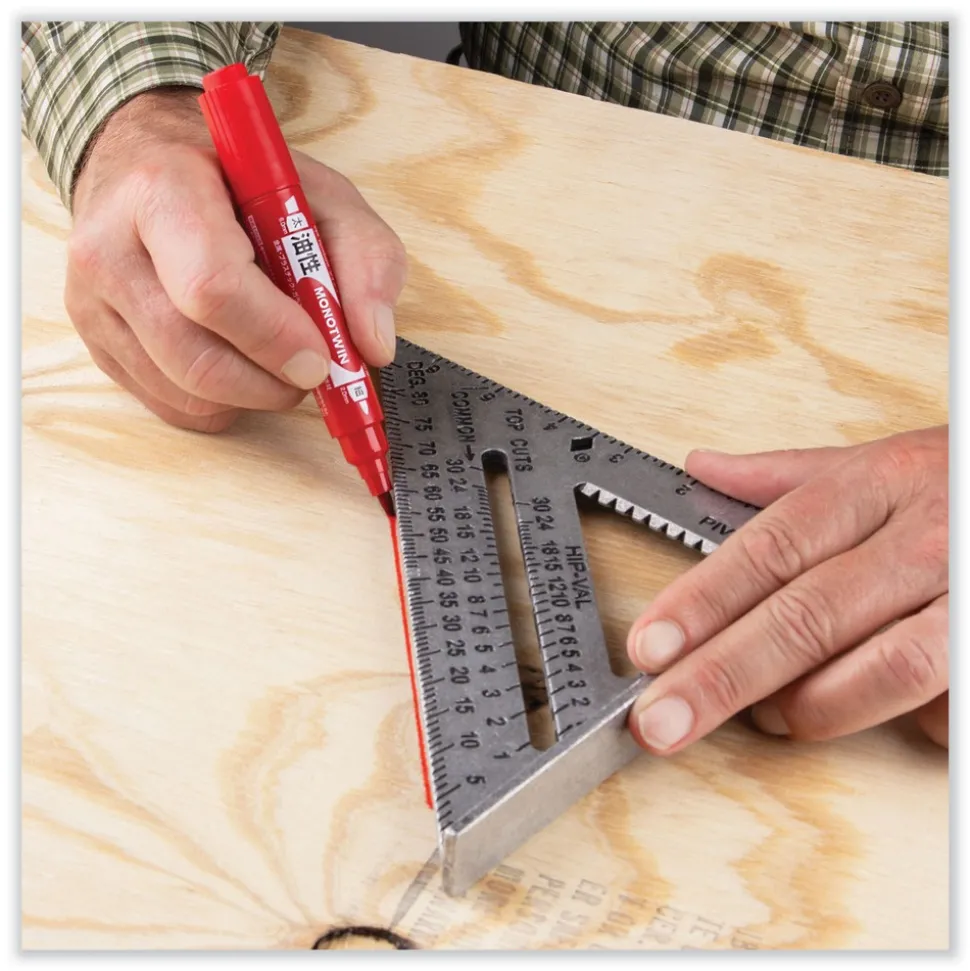 Tombow Mono Twin Fine/Broad Tips Bold Permanent Marker - Red (10/Box)