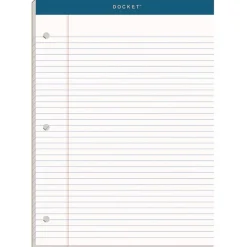 TOPS 8.5 in. x 11.75 in. Double Docket Pads with Extra Sturdy Back - White (100-Sheets/Pad)