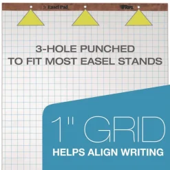 TOPS 50 Sheets 27 in. x 34 in. Quadrille Rule Easel Pads - White (4/Carton)