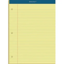 TOPS 8.5 x 11.75 Double Docket Ruled Pads with Extra Sturdy Back - Canary-Yellow (100-Sheets/Pad)