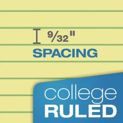 TOPS 8.5 x 11.75 Double Docket Ruled Pads with Extra Sturdy Back - Canary-Yellow (100-Sheets/Pad)