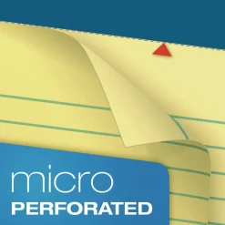 TOPS 8.5 x 11.75 Double Docket Ruled Pads with Extra Sturdy Back - Canary-Yellow (100-Sheets/Pad)