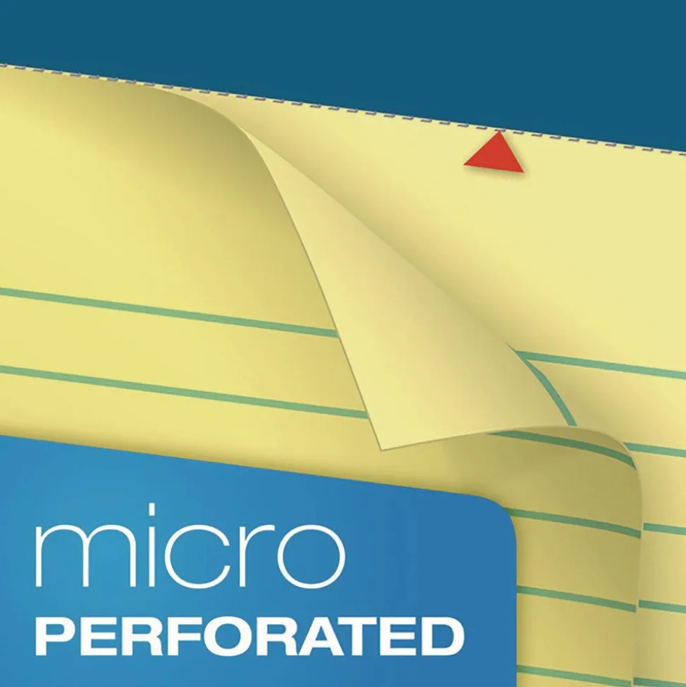 TOPS 8.5 x 11.75 Double Docket Ruled Pads with Extra Sturdy Back - Canary-Yellow (100-Sheets/Pad)