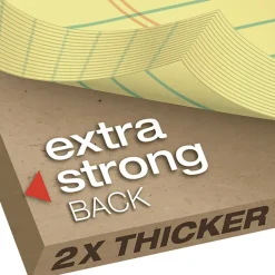 TOPS 8.5 x 11.75 Double Docket Ruled Pads with Extra Sturdy Back - Canary-Yellow (100-Sheets/Pad)