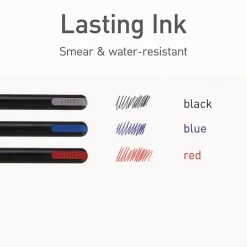 TOPS Fine 0.7 mm PENTONIC Stick Ballpoint Pen - Assorted Ink Colors/Black Barrel (25/Pack)