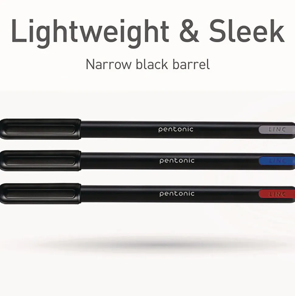 TOPS Fine 0.7 mm PENTONIC Stick Ballpoint Pen - Assorted Ink Colors/Black Barrel (25/Pack)