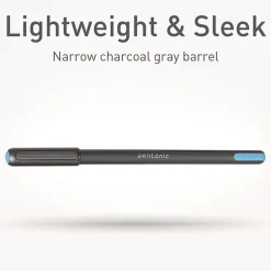 TOPS Medium 1 mm PENTONIC Stick Ballpoint Pen - Assorted Ink Colors/Charcoal Gray Barrel (25/Pack)