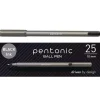 TOPS PENTONIC Medium 1 millimeter Stick Ballpoint Pen - Black Ink/Charcoal Gray Barrel (25/Pack)