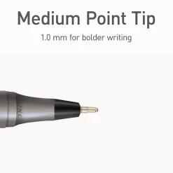 TOPS PENTONIC Medium 1 millimeter Stick Ballpoint Pen - Black Ink/Charcoal Gray Barrel (25/Pack)