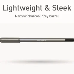 TOPS PENTONIC Medium 1 millimeter Stick Ballpoint Pen - Black Ink/Charcoal Gray Barrel (25/Pack)