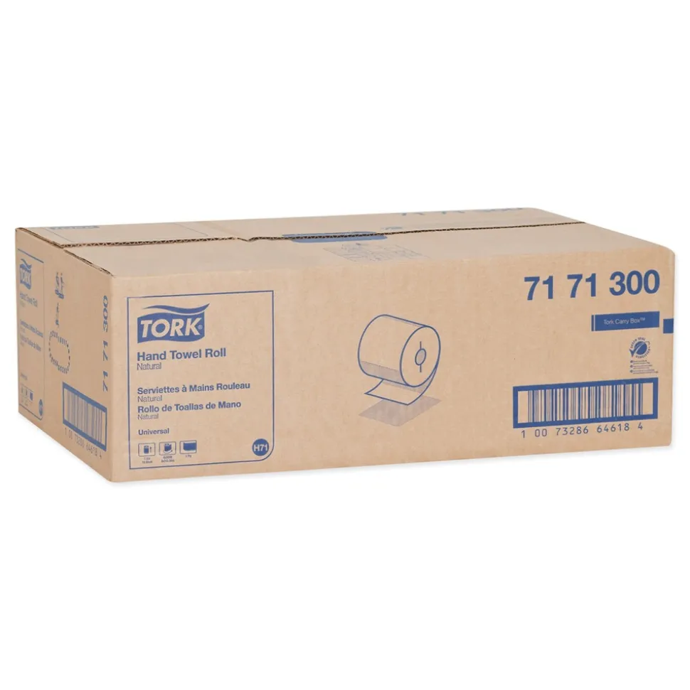 Tork 7171300 7.5 in. x 800 ft. Universal Notched Hand Towel Roll - Natural (6 Rolls/Carton)