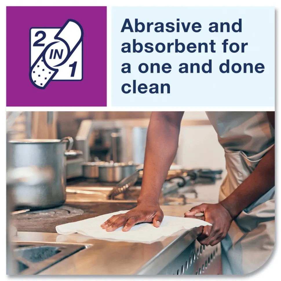 Tork 192815 13 in. x 21 in. 1-Ply 2 in 1 Wiper - White (120/Carton)