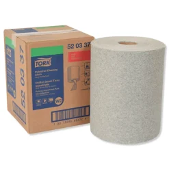 Tork 520337 12.6 in. x 10 in. 1-Ply Industrial Cleaning Cloths - Gray (500 Wipes/Roll, 1 Roll/Carton)