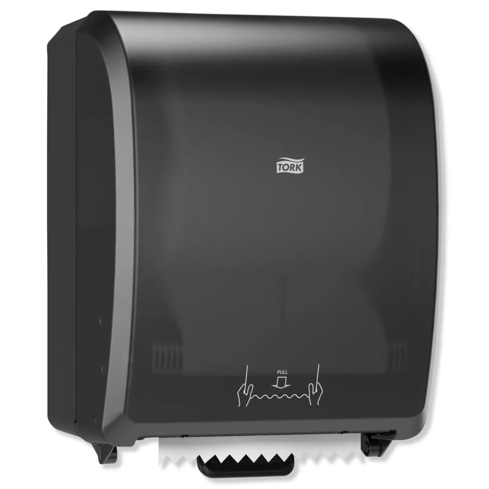 Tork 772828 12.32 in. x 9.32 in. x 15.95 in. Mechanical Hand Towel Roll Dispenser for H80 System - Black