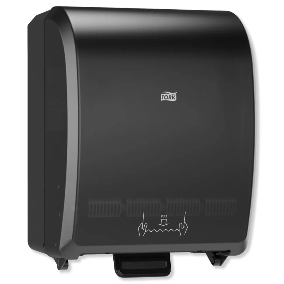 Tork 772828 12.32 in. x 9.32 in. x 15.95 in. Mechanical Hand Towel Roll Dispenser for H80 System - Black