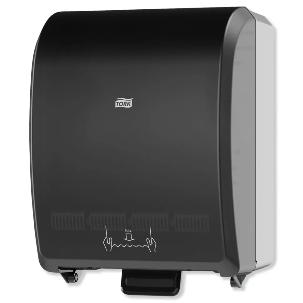 Tork 772828 12.32 in. x 9.32 in. x 15.95 in. Mechanical Hand Towel Roll Dispenser for H80 System - Black
