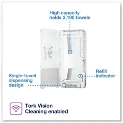 Tork 552520 14.57 in. x 3.98 in. x 28.74 in. PeakServe Continuous Hand Towel Dispenser - White