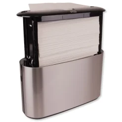 Tork 302030 12.68 in. x 4.56 in. x 7.92 in. Xpress Countertop Towel Dispenser - Stainless Steel/Black