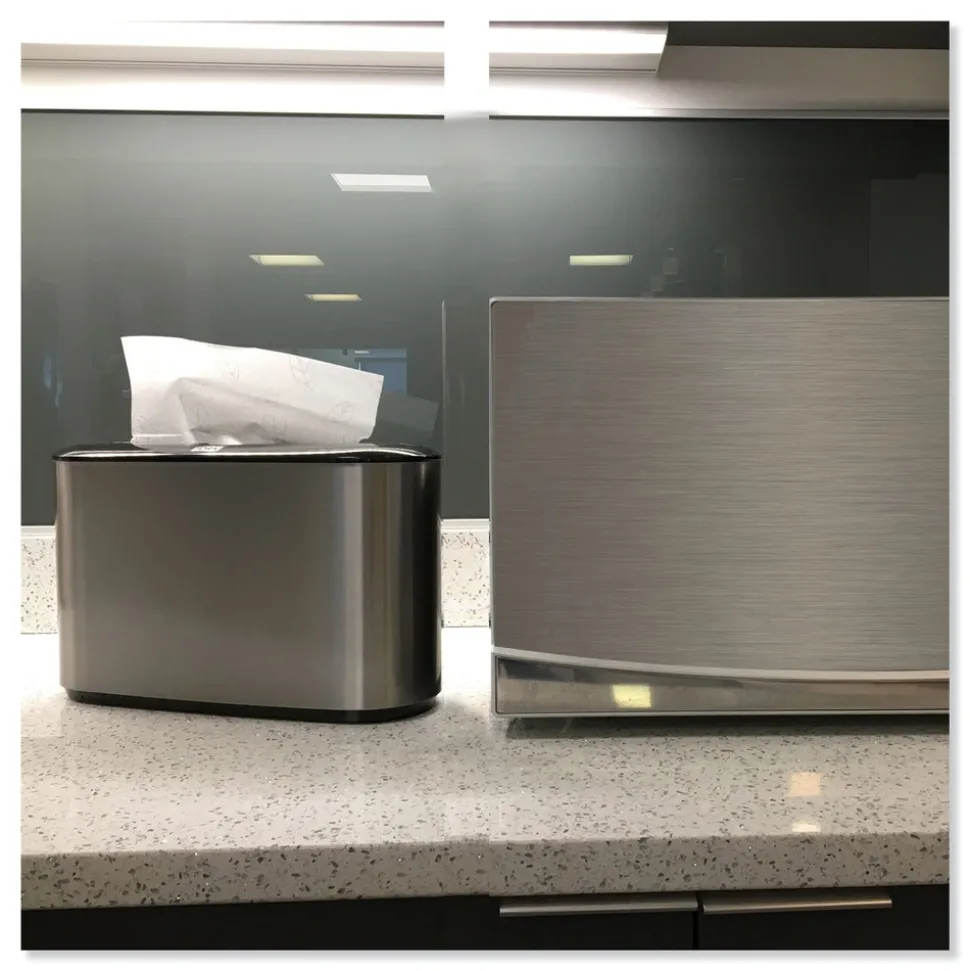 Tork 302030 12.68 in. x 4.56 in. x 7.92 in. Xpress Countertop Towel Dispenser - Stainless Steel/Black