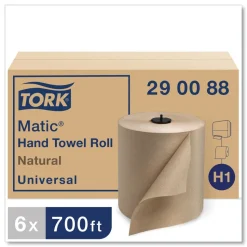 Tork 7.7 in. x 700 ft. Matic Hardwound Roll Towel - Natural (6/Carton)