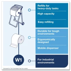 Tork 12.6 in. x 912.2 ft. 1-Ply Heavy-Duty Cleaning Cloth - White (1-Roll)