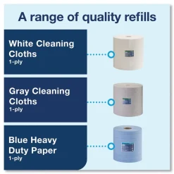 Tork 12.6 in. x 912.2 ft. 1-Ply Heavy-Duty Cleaning Cloth - White (1-Roll)
