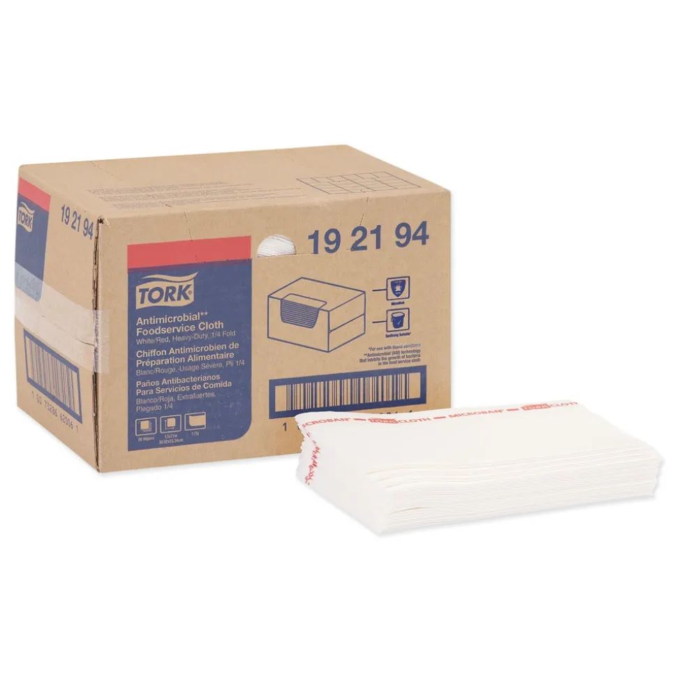 Tork 13 in. x 21 in. Foodservice Cloth - White (50/Carton)