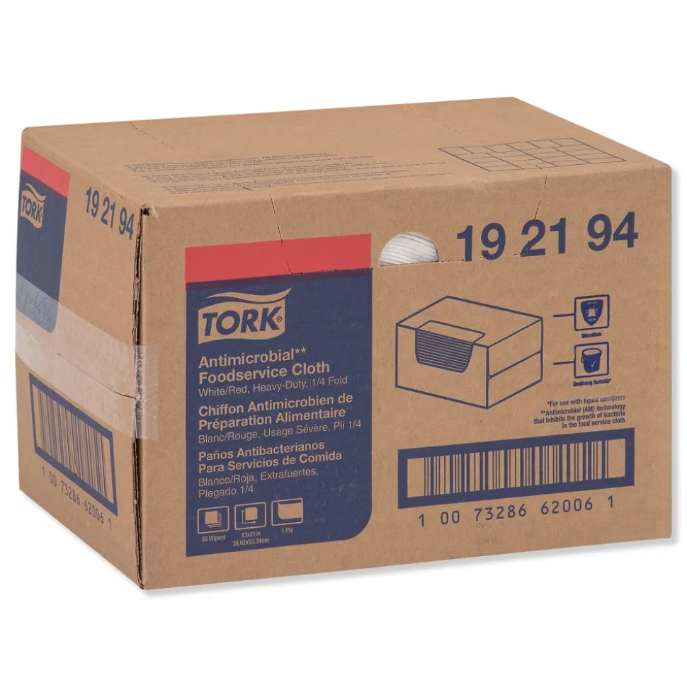 Tork 13 in. x 21 in. Foodservice Cloth - White (50/Carton)