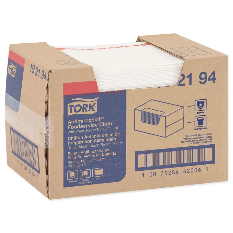 Tork 13 in. x 21 in. Foodservice Cloth - White (50/Carton)