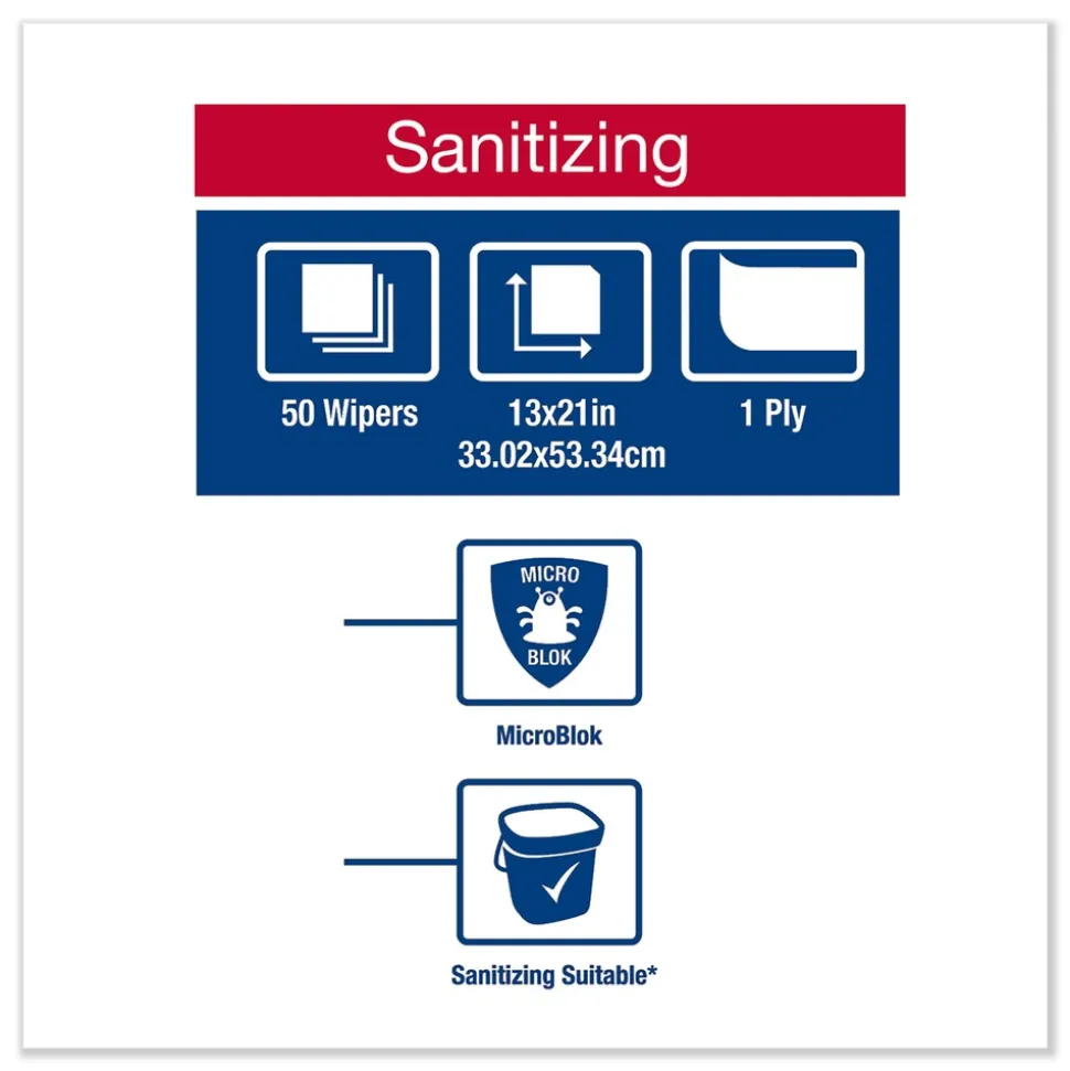 Tork 13 in. x 21 in. Foodservice Cloth - White (50/Carton)