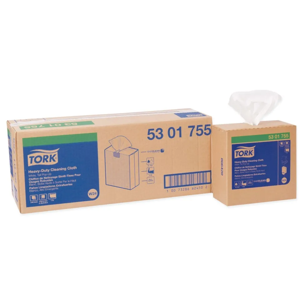 Tork 8.46 in. x 16.13 in. Heavy-Duty Cleaning Cloth - White (5/Carton)