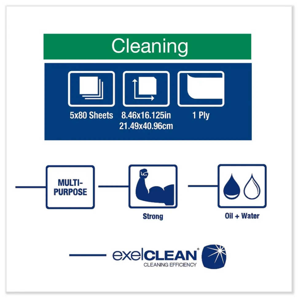 Tork 8.46 in. x 16.13 in. Heavy-Duty Cleaning Cloth - White (5/Carton)