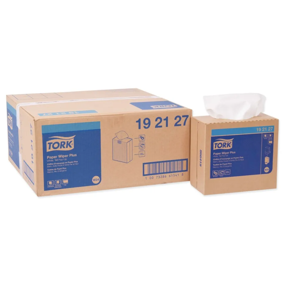 Tork 9.25 in. x 16.25 in. Multipurpose Paper Wiper - White (8/Carton)