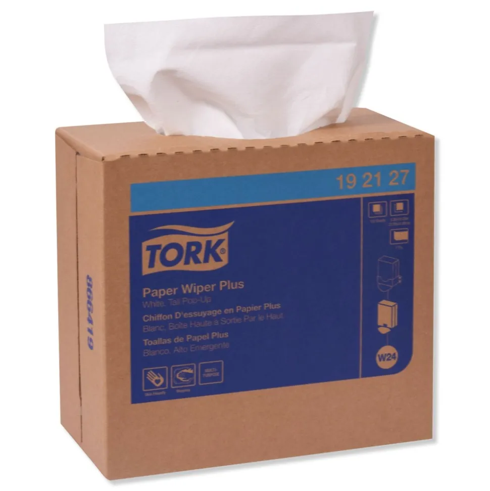 Tork 9.25 in. x 16.25 in. Multipurpose Paper Wiper - White (8/Carton)