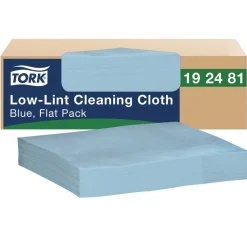 Tork 12 in. x 12 in. 1-Ply Low-Lint Cleaning Cloth - Blue (250/Carton)