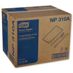 Tork 15 in. x 16.25 in. 2-Ply 1/8-Fold Advanced Dinner Napkins - White (3000/Carton)