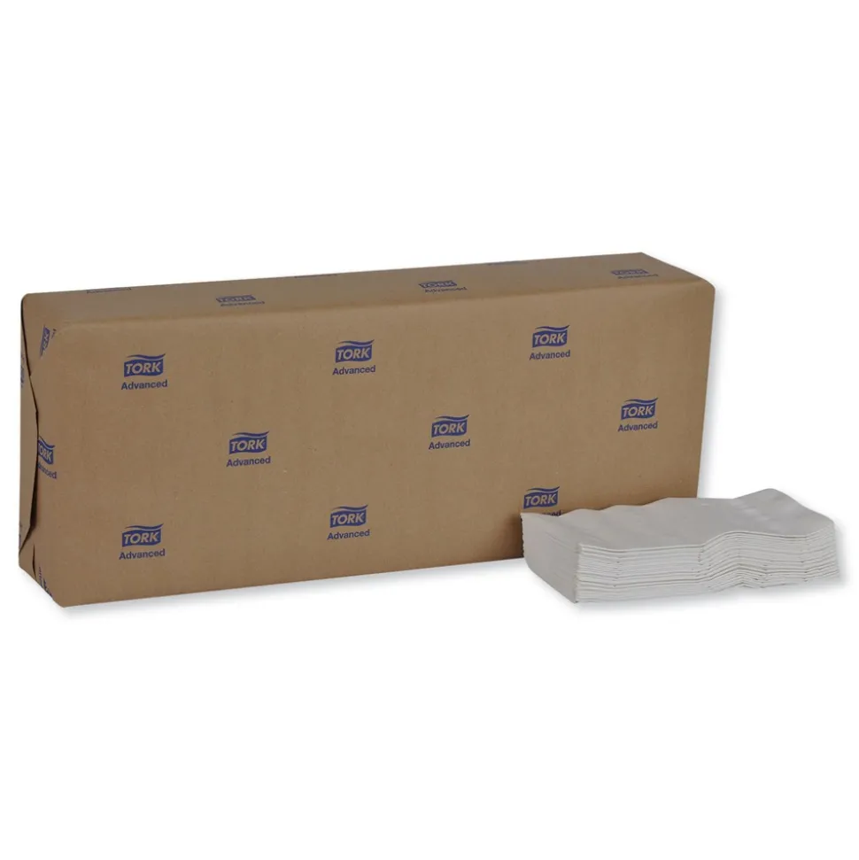 Tork 15 in. x 16.25 in. 2-Ply 1/8-Fold Advanced Dinner Napkins - White (3000/Carton)