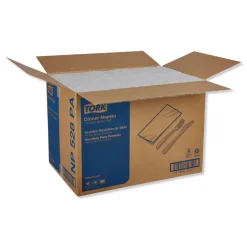 Tork 15 in. x 17 in. 2-Ply 1/8-Fold Advanced Dinner Napkins - White (2800/Carton)