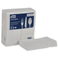 Tork 15 in. x 17 in. 2-Ply 1/8-Fold Advanced Dinner Napkins - White (2800/Carton)