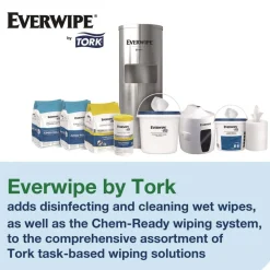 Tork 8 in. x 6 in. 1-Ply Light-Duty Surface Cleaning Wet Wipe - Unscented, White (2 Rolls/Carton)