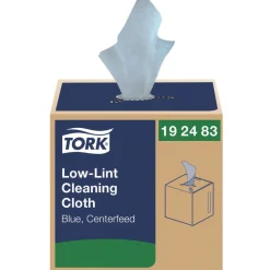 Tork 15 in. x 15 in. 1-Ply Low-Lint Cleaning Cloth - Blue (4 Boxes/Carton)