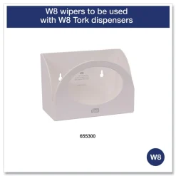 Tork 11.75 in. x 14.75 in. 1-Ply Small Pack Foodservice Cloth - Unscented/White/Red Stripe (4/Carton)